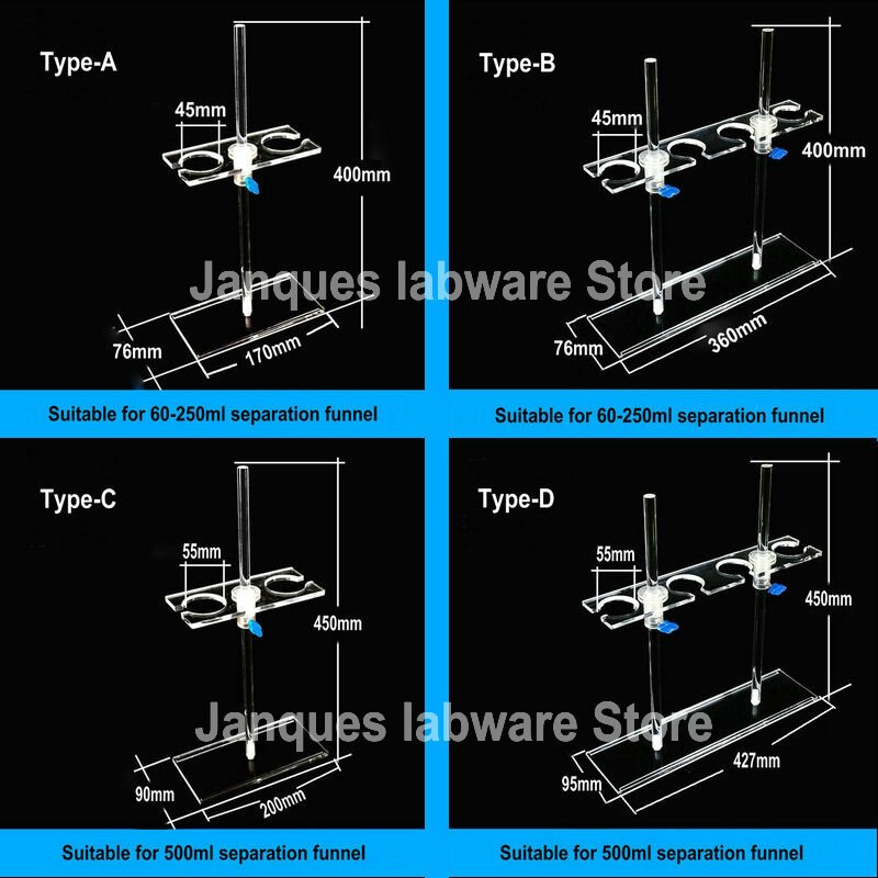 1pc Labor Plexiglas Trennung Trichter Gestell höer einstellbar trichter stehen geeignet für 60-1000ml trennung trichter