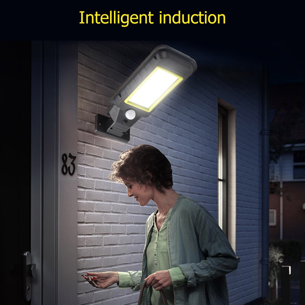 LED Wireless Remote Control Solar Street Light Outdoor Waterproof Wall Lamp Human Body Induction Garden Light Solar Lamp