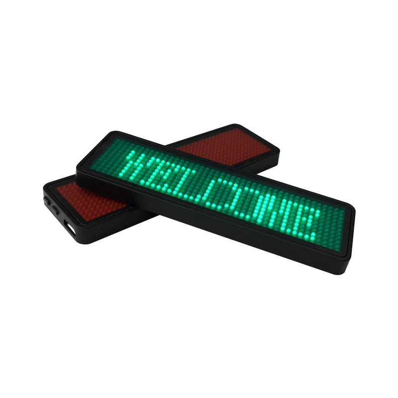 Witte Kleur Huidu Led Naam Board / Badge Teken Wit Oplaadbare Business Naam Card Advetising Led Bericht Tag 11px * 44px