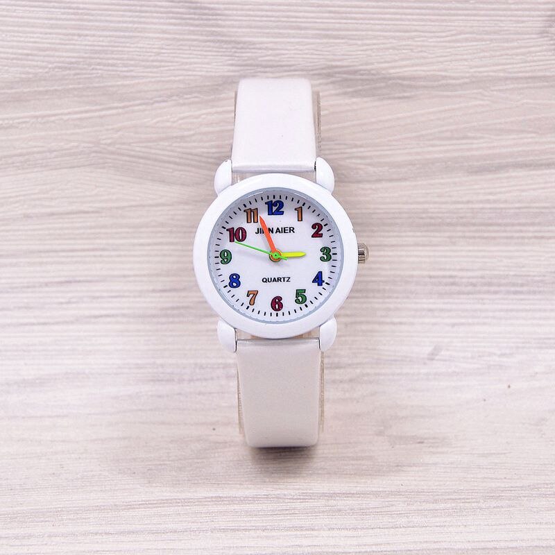 Quartz Candy Digitale Simple Kids Jongens Meisjes Student Horloge Horloge Relojes Montres Kol Saati: white
