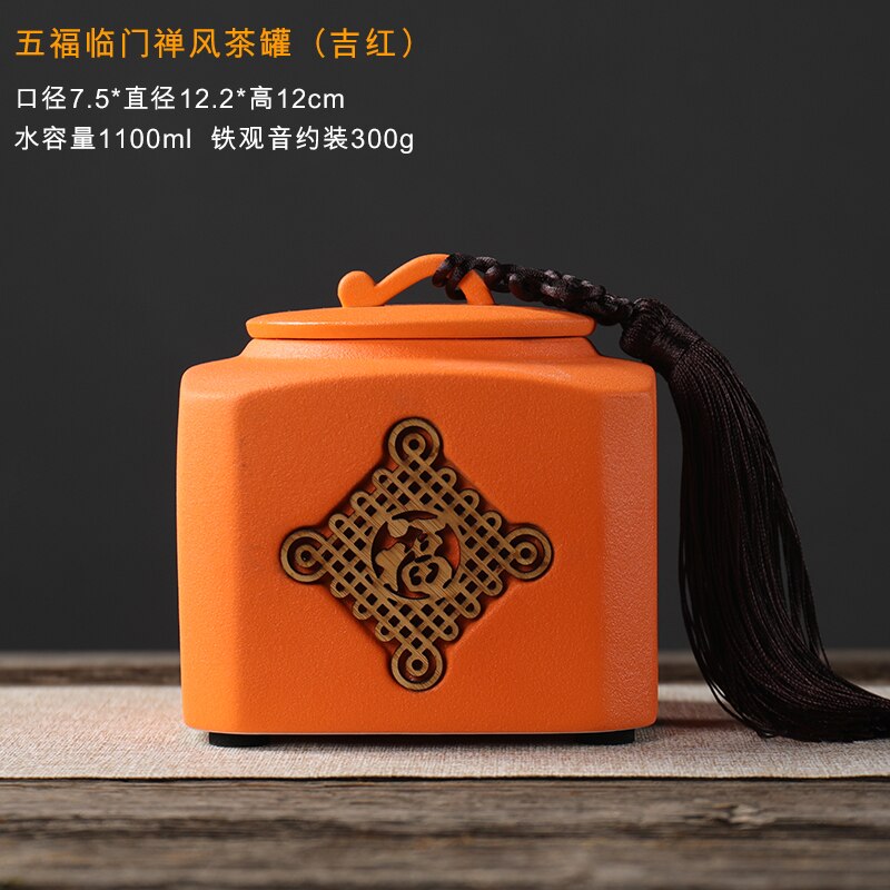Vierkante theedoos van keramiek, chinese theebladeren, container, tie kuan yin theedoos, afsluitdeksel, geurbestendig, doos voor theeopslag  ac50te: Stijl 3