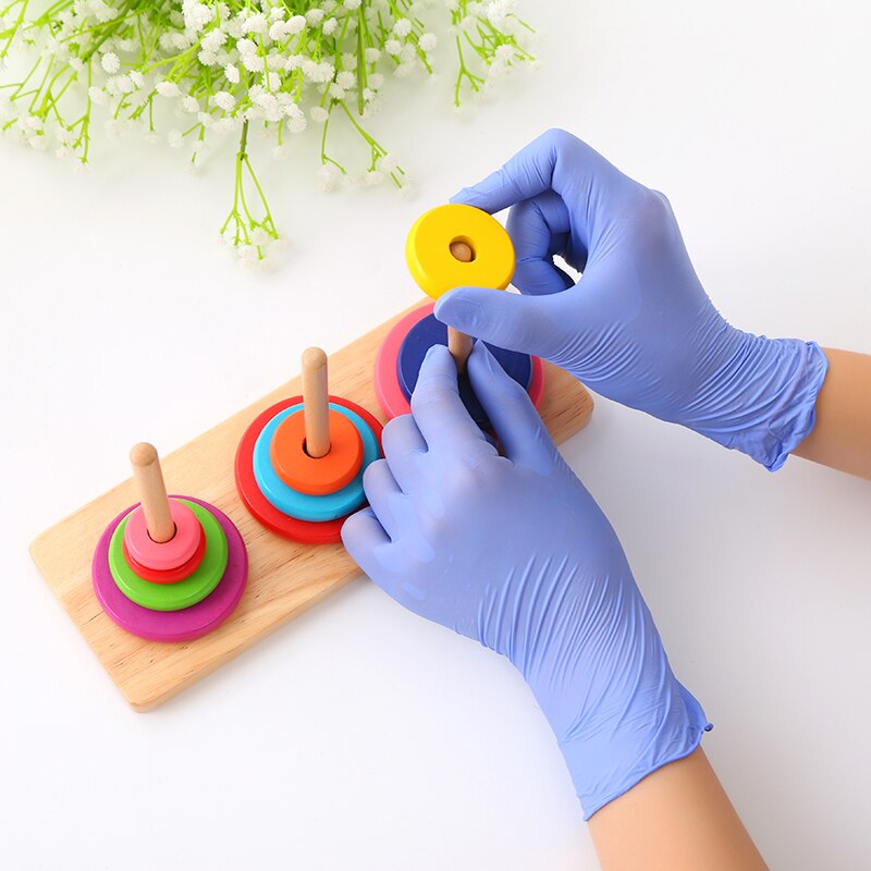 Guantes de goma de látex desechables, 100 Uds., para limpieza del hogar, experimento, guantes para Catering, mano izquierda y derecha Universal