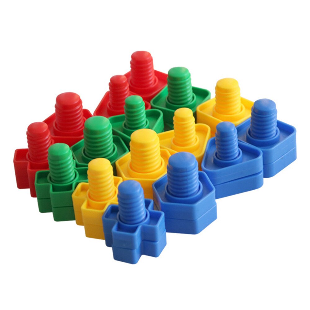 16 Pairs Plastic Colorful Screw Educational Toy Colorful Sturdy Tightening Screw Toy Screw Nut Toy Screw Plaything: Default Title