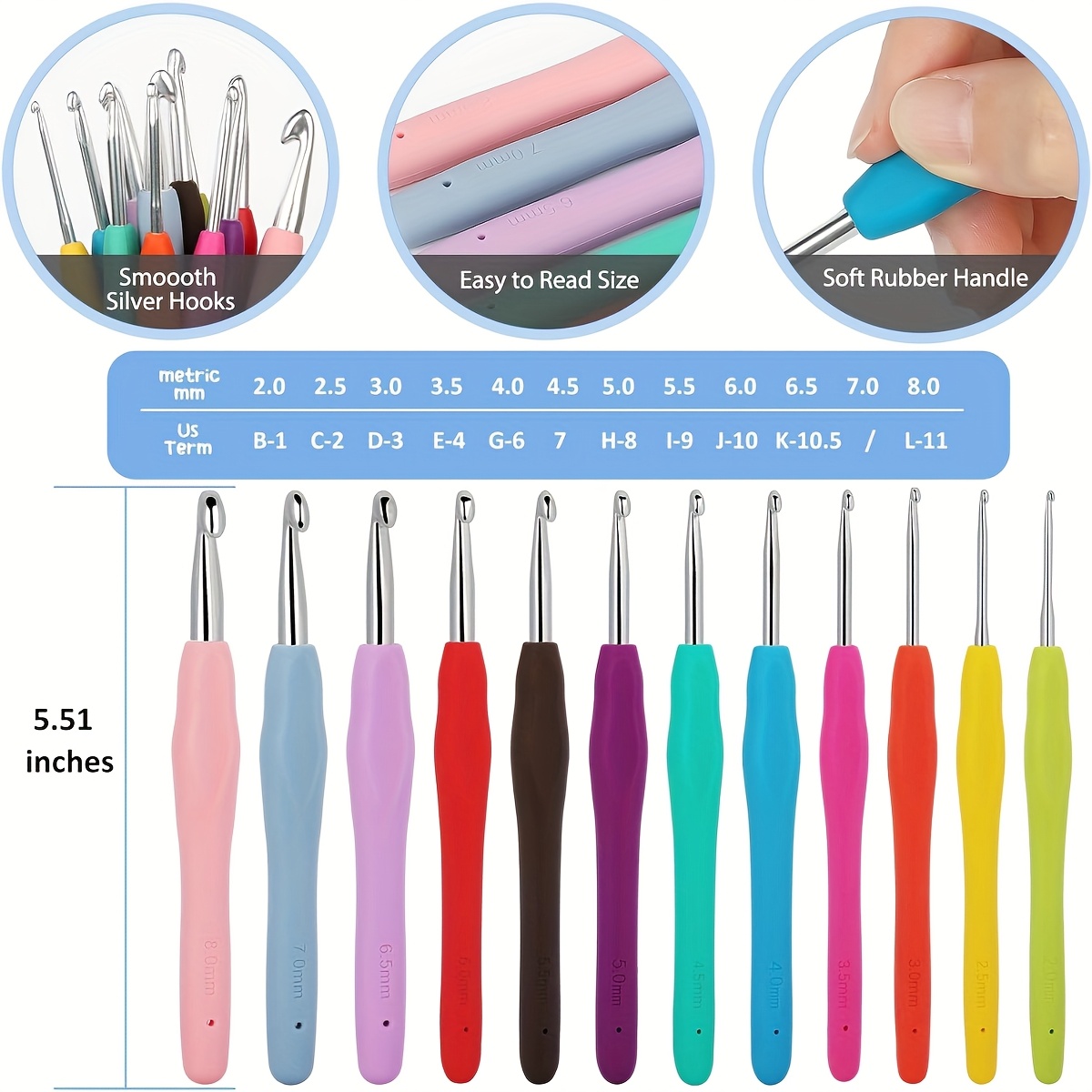 Häkel-Starter-Set für Erwachsene für Damen | 5 Premium-Garn + 2–6 mm Haken und Blumentasche | All-in-One-Geschenkbox mit DIY-Werkzeugen und zufälligen Produkten