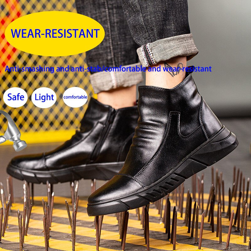 Steel Toe Boots Men's Steel Toe Work Boots - 6\ Waterproof Leather (Non-Slip) Best Leather Work Boots