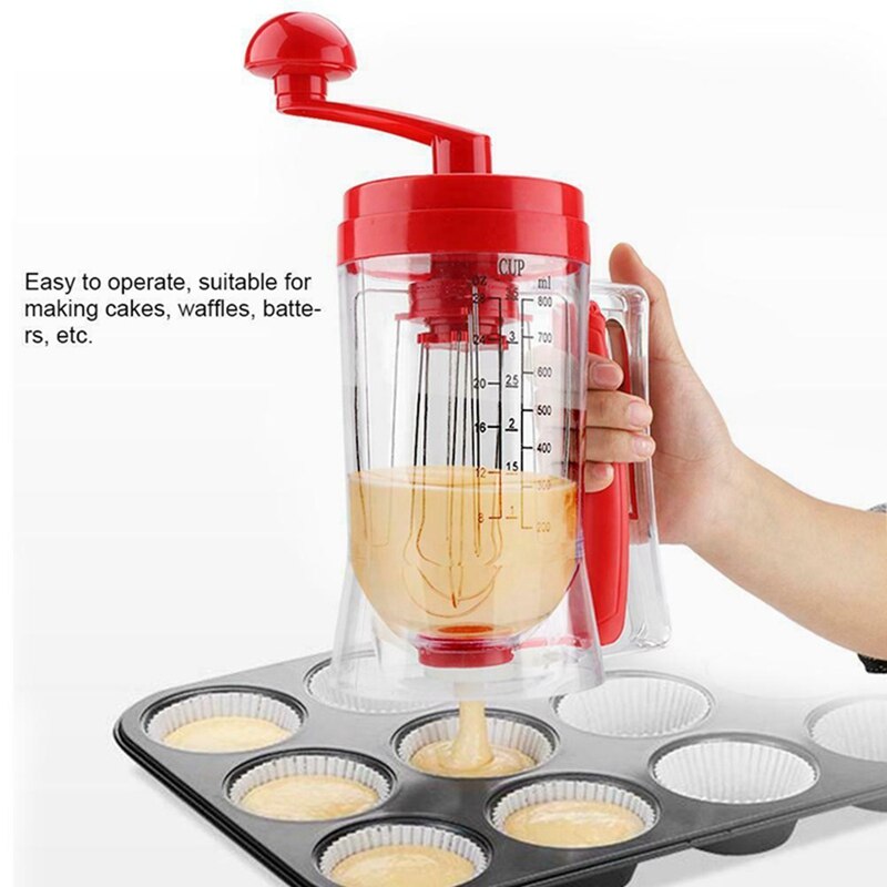 Kitchen Machine Hand-Held Manual Pancake Cupcake Batter Mixer Dispenser Blender Machine Baking Tool Kitchen Appliance