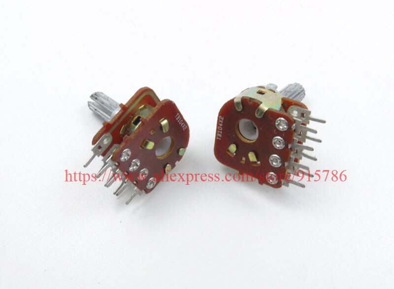 5pcs B100K double potentiometer 8pin power amplifier potentiometer