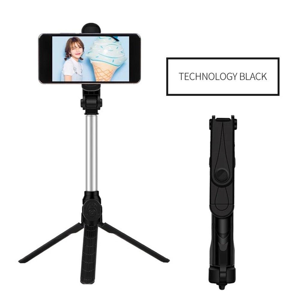 Trépied Selfie bâton téléphone portable Vertical et Horizontal vidéo Selfie bâton poche pliant téléphone pince rotation de 270 degrés