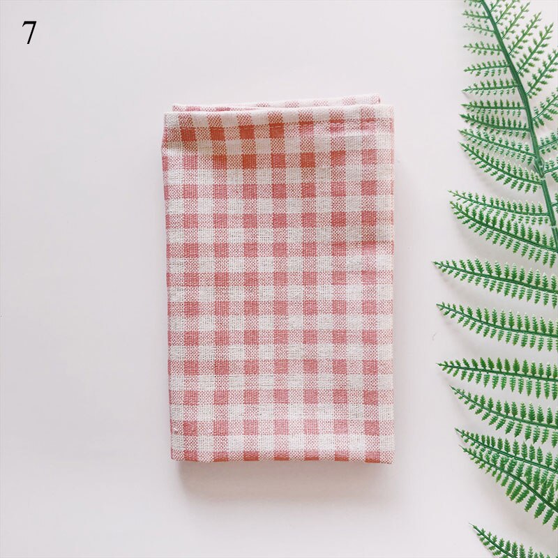 Plaid Cotton Placemat Fabric Table Mats Napkins Simple Japanese Style Tableware Kitchen Tool: 7