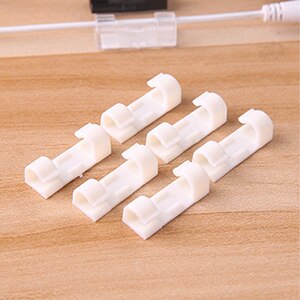 10 Pcs Kabelhaspel Clip Lijm Charger Sluiting Bureau Draad Cord Oortelefoon Telefoonlijn Stropdas Fixer Organizer Auto Muur Klem houder: 10pcs white