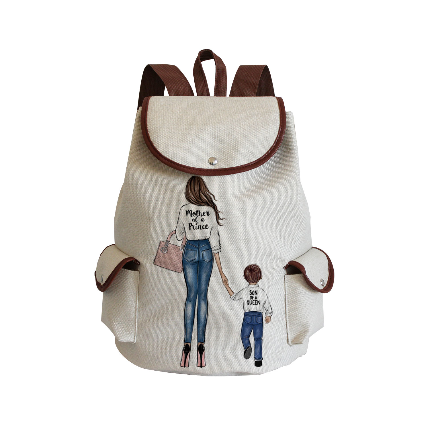 Large Capacity Drawstring Backpack Women Preppy Style Cartoon Super Mom Life Momlife Mama Mama Portable Linen Backpack Book Bag: sj3041 Mom Bag