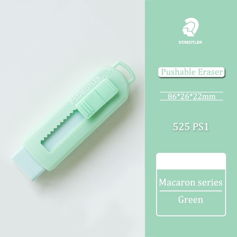 1pcs Staedtler 525 PS1 Non-toxic Eraser Automatic Retractable Push-pull Press Type Special Drawing for Primary School Students: GREEN