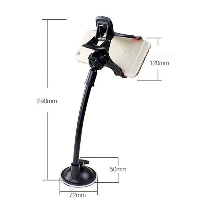 Auto Telefoon Mount Verstelbare Flexibele Zwanenhals Voorruit Zuignap Telefoon Houder Cradle Voor Mobiele Telefoons Gps Auto Accessoires