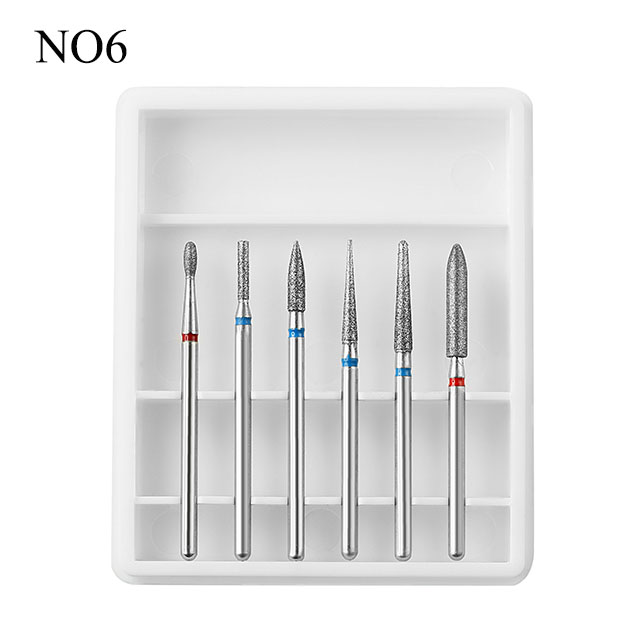 6 unids/set manicura uñas taladro eléctrico Kit de uñas de piedra de corindón cortadores polaco manicura Accesorios: 6