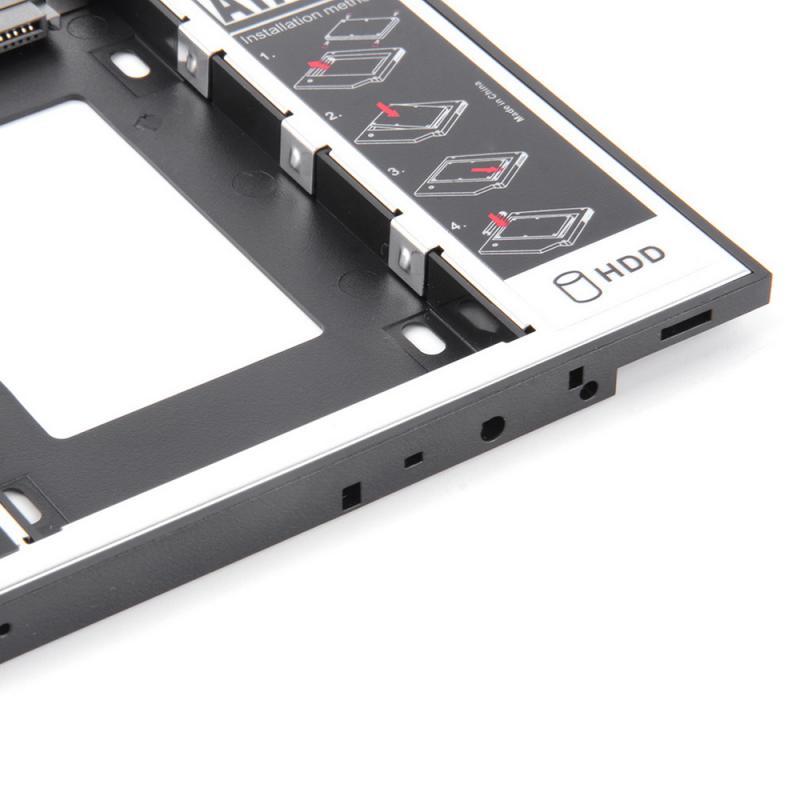 universel 2nd HDD Caddy 12.7mm pour 2.5 "2 to SATA 3.0 boîtier SSD boîtier de disque dur boîtier + LED pour ordinateur portable CD DV Optibay