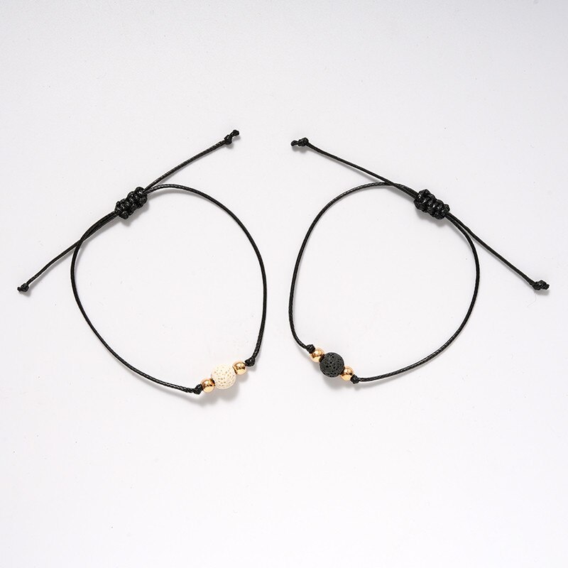 Blast Pinky Promise pulsera Bola de aceite esencial Tarjeta de piedra volcánica pulsera de pareja. Dijes de para pulseras a granel