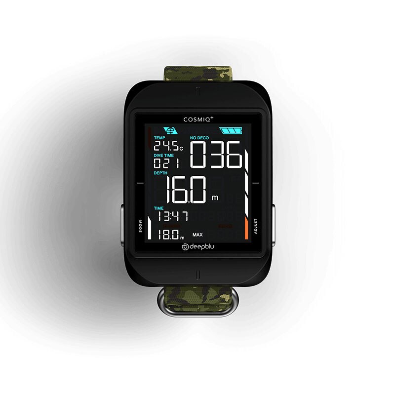 Deepblu Cosmiq+ Scuba Diving Computer Freediving Computer Smart Dive Watch 100 Meter Depth Nitrox 200 Dive Log Storage PPO2