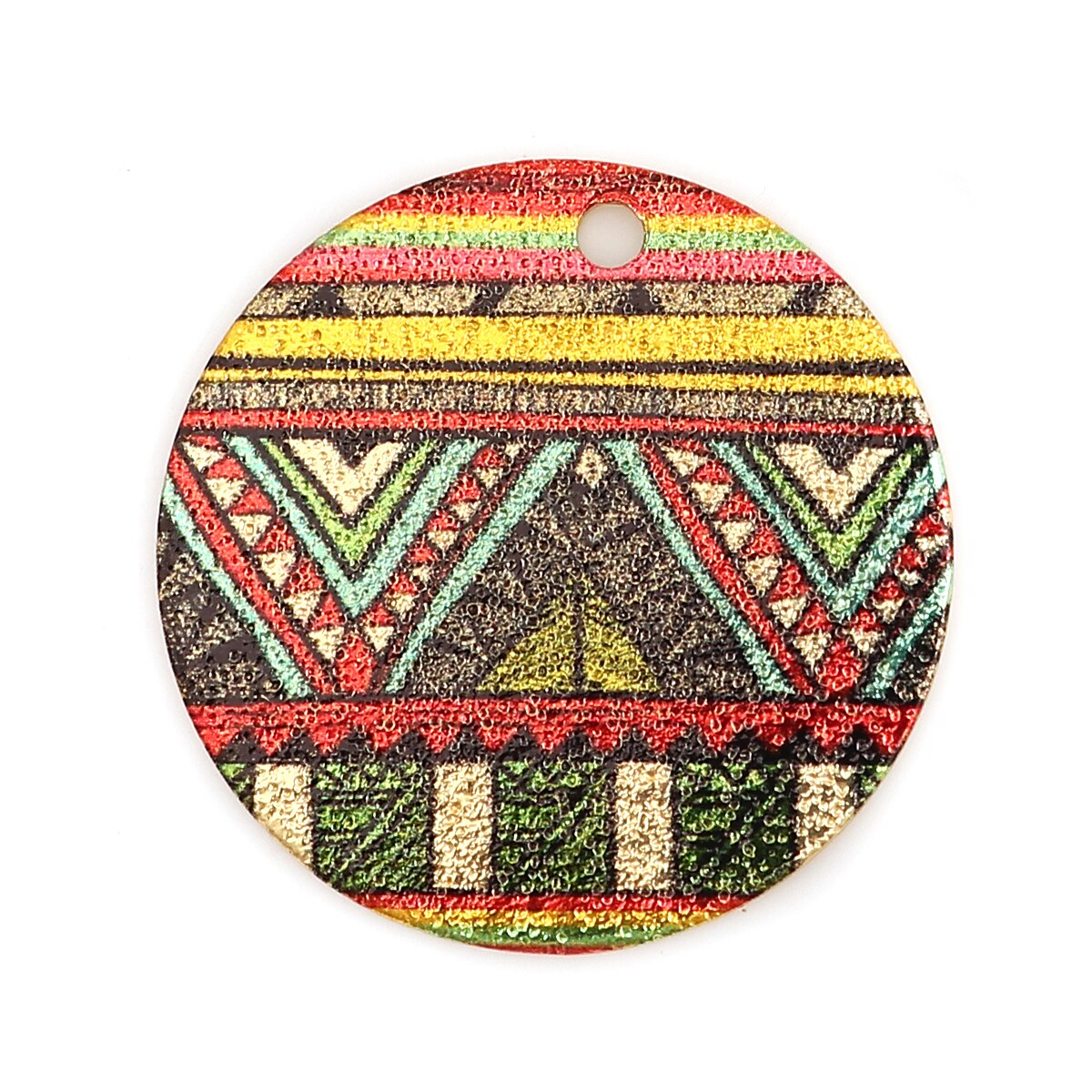 DoreenBeads Women Zinc Based Alloy Enamel Painting Charms Round Gold Color Multicolor Geometric 20mm( 6/8&quot;) Dia, 10 PCs: 11