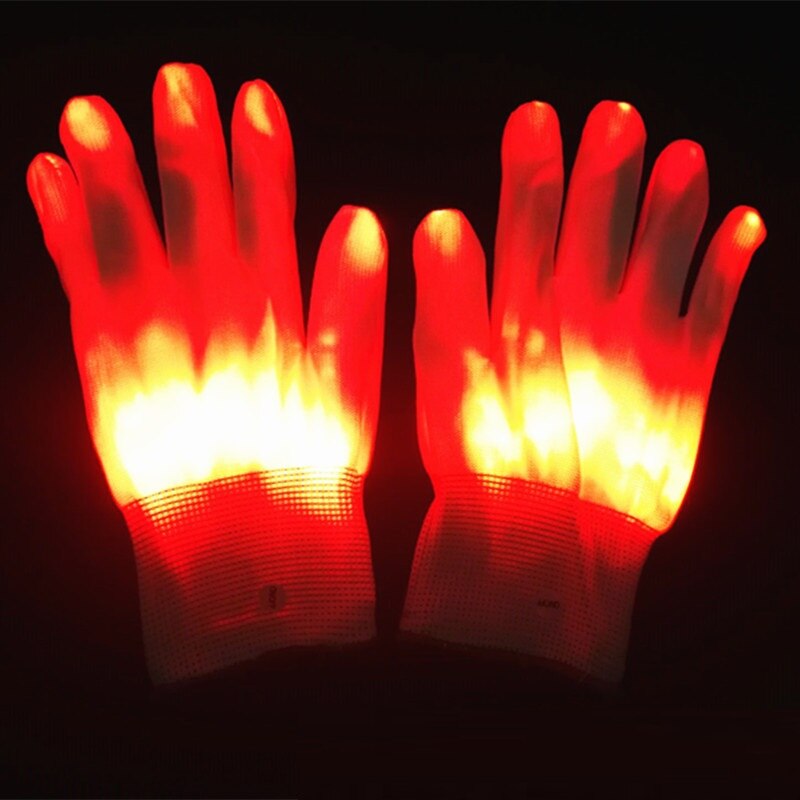 1 par de guantes de iluminación LED, accesorios de iluminación para fiestas de Navidad y Halloween, luces LED para dedos, danza fluorescente, coloridos Guantes luminosos: red