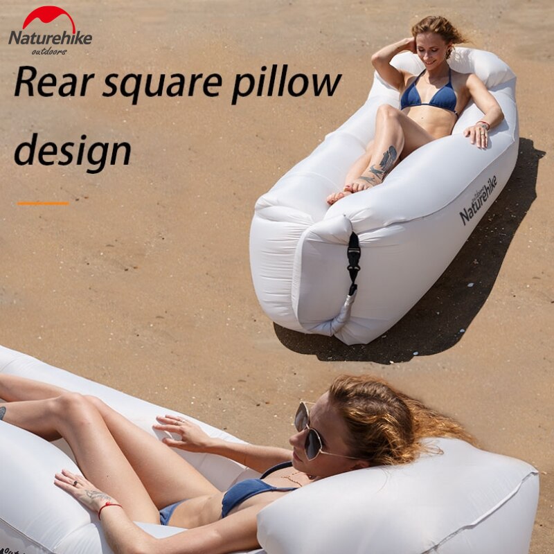 Lit gonflable lit banane, chaise longue gonflable rapide, sac de couchage, canapé, extérieur, plage, camping, chaise paresseuse