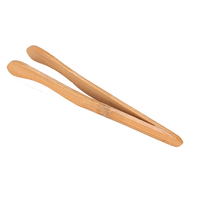 Tea Clips wood tongs Straight Clips Kitchen Teaware Accessories tea Tweezer Tongs Bamboo Salad Food Toast Bend Clip Ice Tea Tong: 03