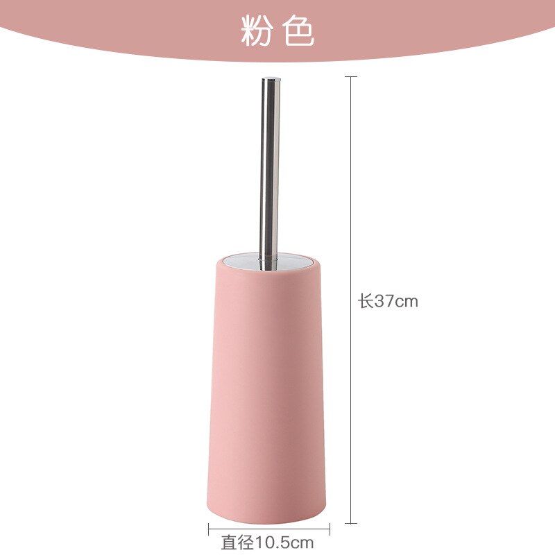 Bathroom toilet cleaning brush set stainless steel toilet brush plastic toilet brush holder home hotel bathroom cleaning tool: pink
