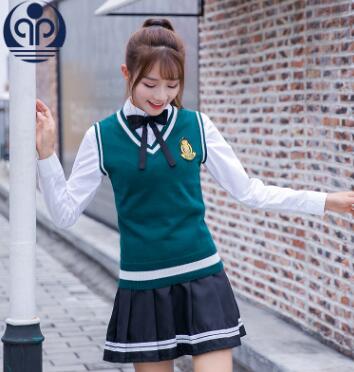 Student School Uniform 4pcs Winter Boy Girls Japanese Students Wear Tenneger College Uniforms Girls Boys Sweater Costume D-0548: Girls / S