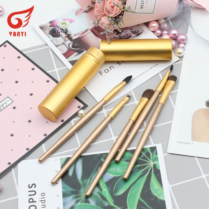 5pcs Travel Portable Mini Eye Makeup Brushes Set Smudge Eyebrow Eyeshadow Eyeliner Brush Lip Make Up Brush kit
