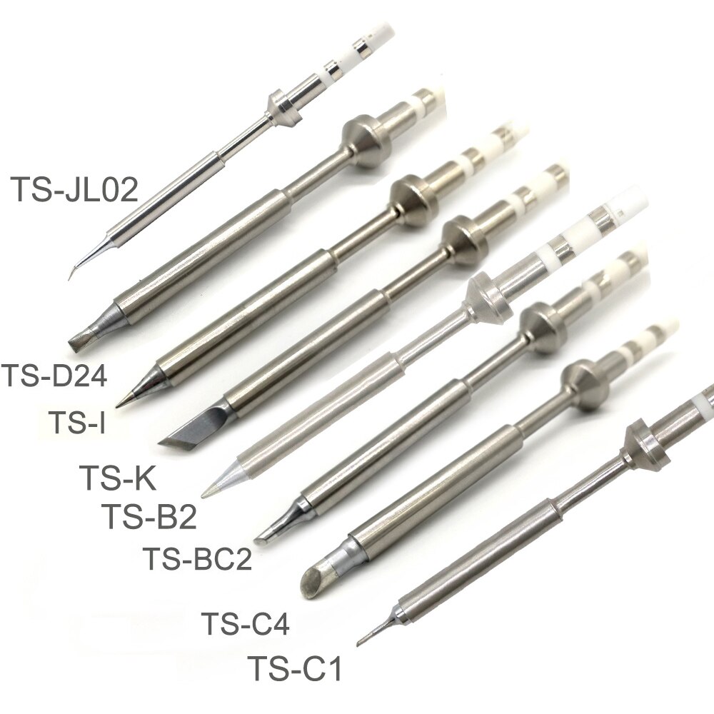 TS100 soldador eléctrico consejos TS-BC2 C4 D24 K KU B2 plomo puntas hierro soldadura MINI estación de soldadura: 8 PCS TS100 TIPS