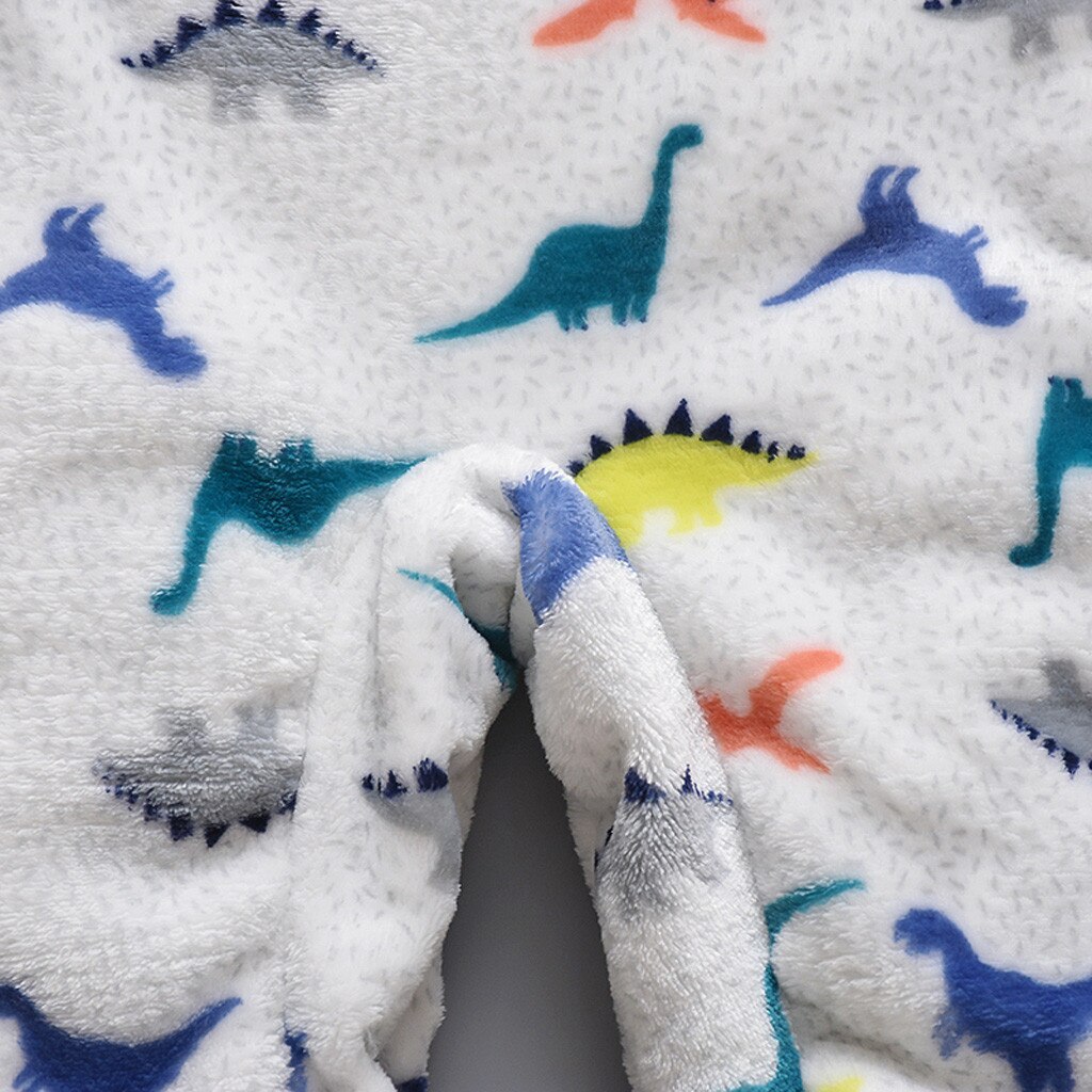 Vêtements d'hiver motif dinosaure pour bébés | Barboteuse, en molleton, chaude, combinaison pyjama doux, 3-18M, pour filles et garçons