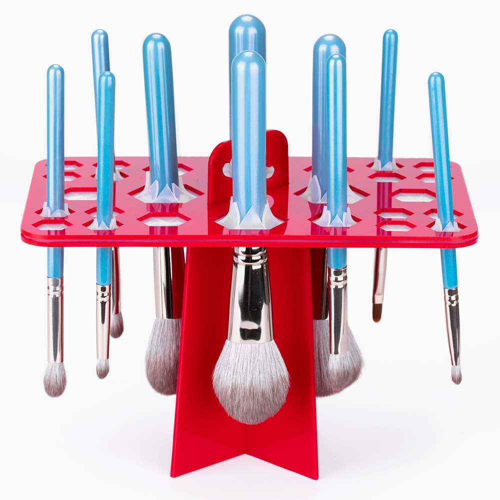 1 Uds estante de secado de brochas de maquillaje, soporte para secador de brochas de maquillaje de 14/26/28 agujeros, soporte para secador de brochas de maquillaje, soporte para brochas de maquillaje