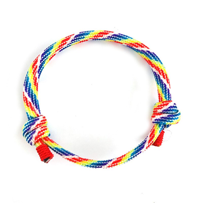 Tobillera para verano para hombres y mujeres, pulsera deportiva de supervivencia de cuerda de , trenzada, colorida, con envoltura de la suerte