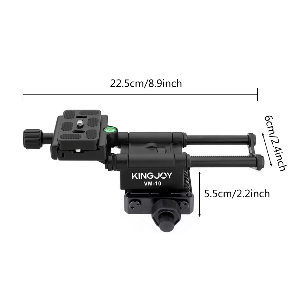 KINGJOY-Cabeza de bola de enfoque Macro Universal, aleación de aluminio, VM-10, soporte de cámara de disparo de primer plano, cabeza de trípode