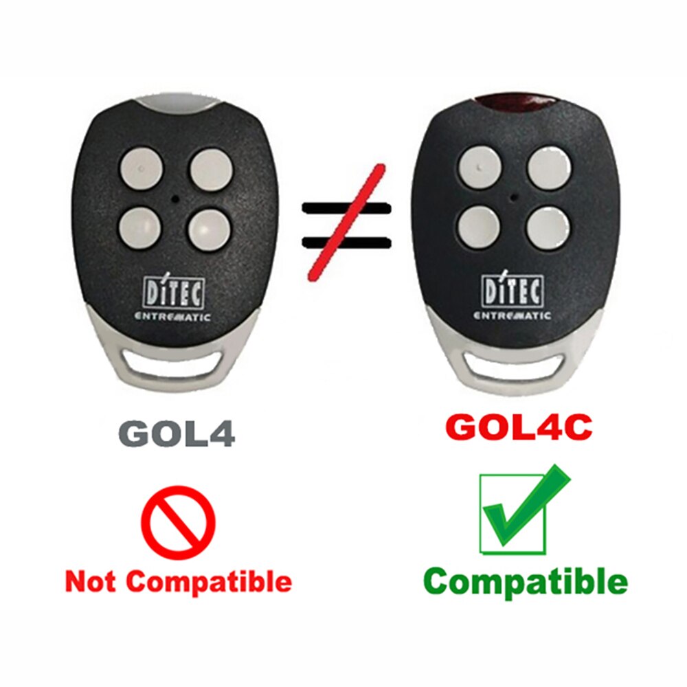 DITEC Remote Control Garage Door 433mhz Fixed Code 4 Buttons DITEC GOL4C Gate Remote Control