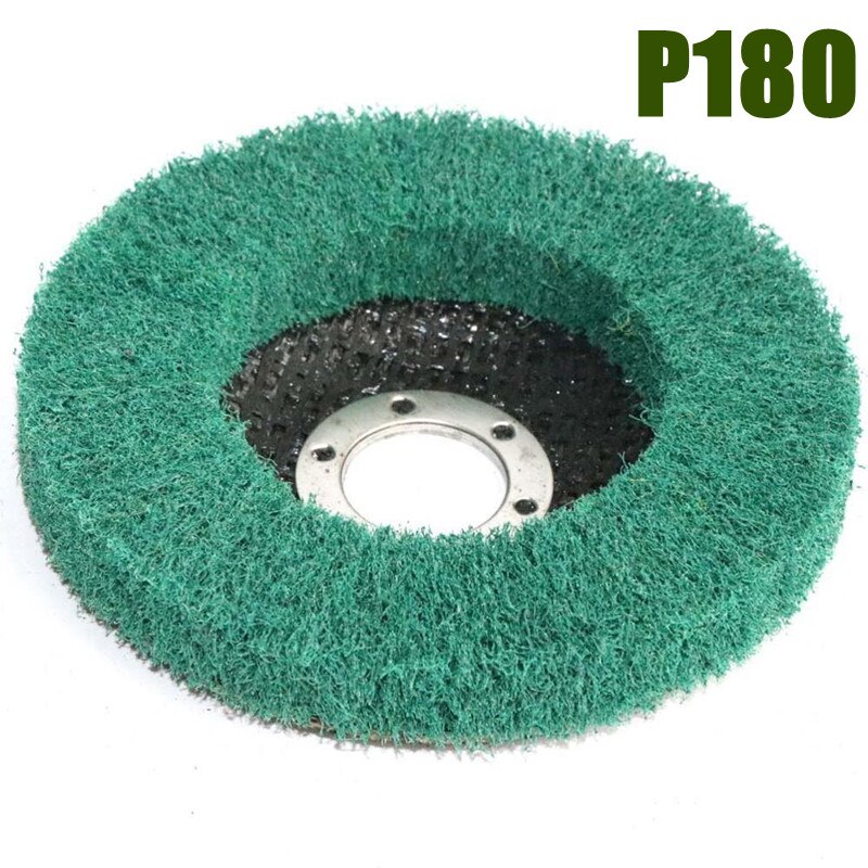 Disco de pulido de aleta de fibra de nailon, disco de fregado no tejido para amoladora angular, 1 pieza, 4 pulgadas, 100mm: Grit 180