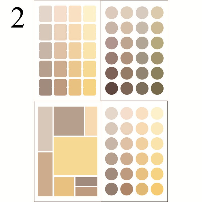 76Pcs Kawaii Dot Decoratie Stickers Leuke Effen Kleur Stickers Papier Sticker Voor Kids Diy Scrapbooking Albums Levert: 2