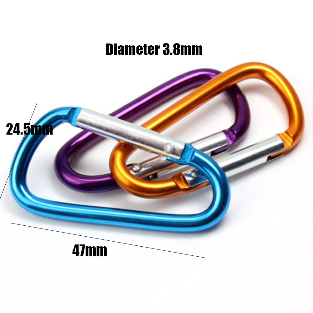 3pcs/set Heart-shaped Aluminum Carabiner Key Chain Clip Outdoor Keyring Hook Water Bottle Hanging Buckle Travel Kit Accessories: Color Random 5pcs