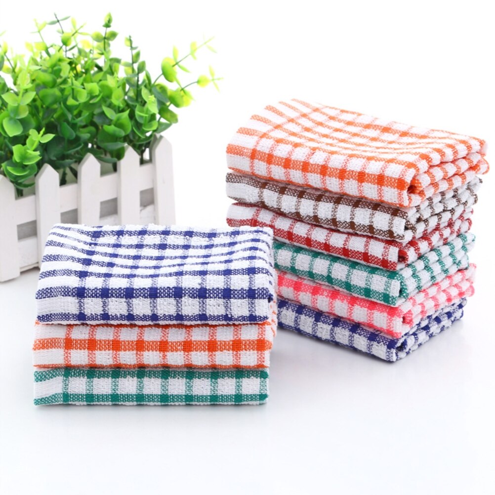 6PCS Cotton Kitchen Tea Towels Absorbent Lint Free Catering Restaurant Cloth Dish Towels