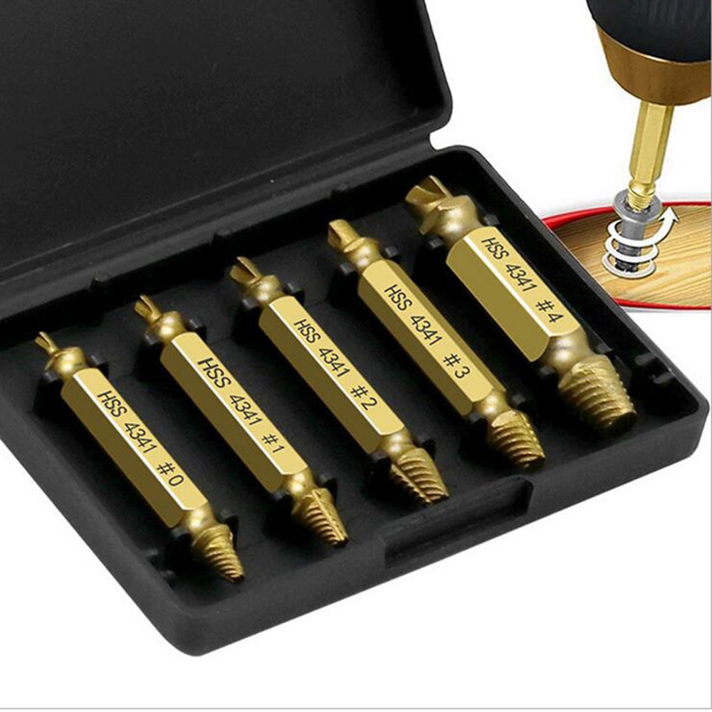 Double-Head Screw Extractor Set Broken Bolt Remover Easy Stripped Broken Rusted Unscrew Deck Screws