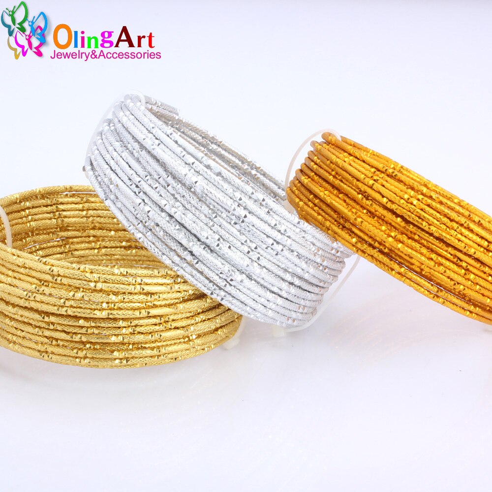 1M/5M lot 2.0mm Various Patterns Aluminum wire gold/silver soft craft versatile metal wire DIY Handmade jewelry making