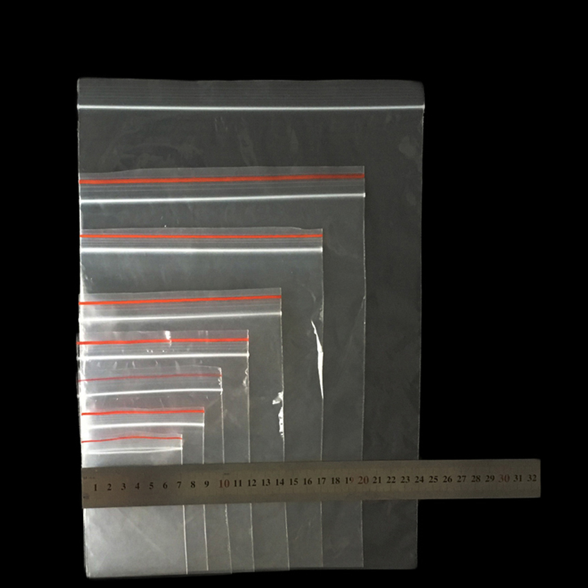 Packing Bag Transparent Plastic Pe 25x35cm 100pcs Size Clothes Packaging Zipper Lock Recycle Free