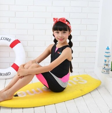Kids Swimsuits One Piece Competitive Swimsuits Girls Sports Racing Sharkskin Bodysuit Knee Length Beach BathingSuit
