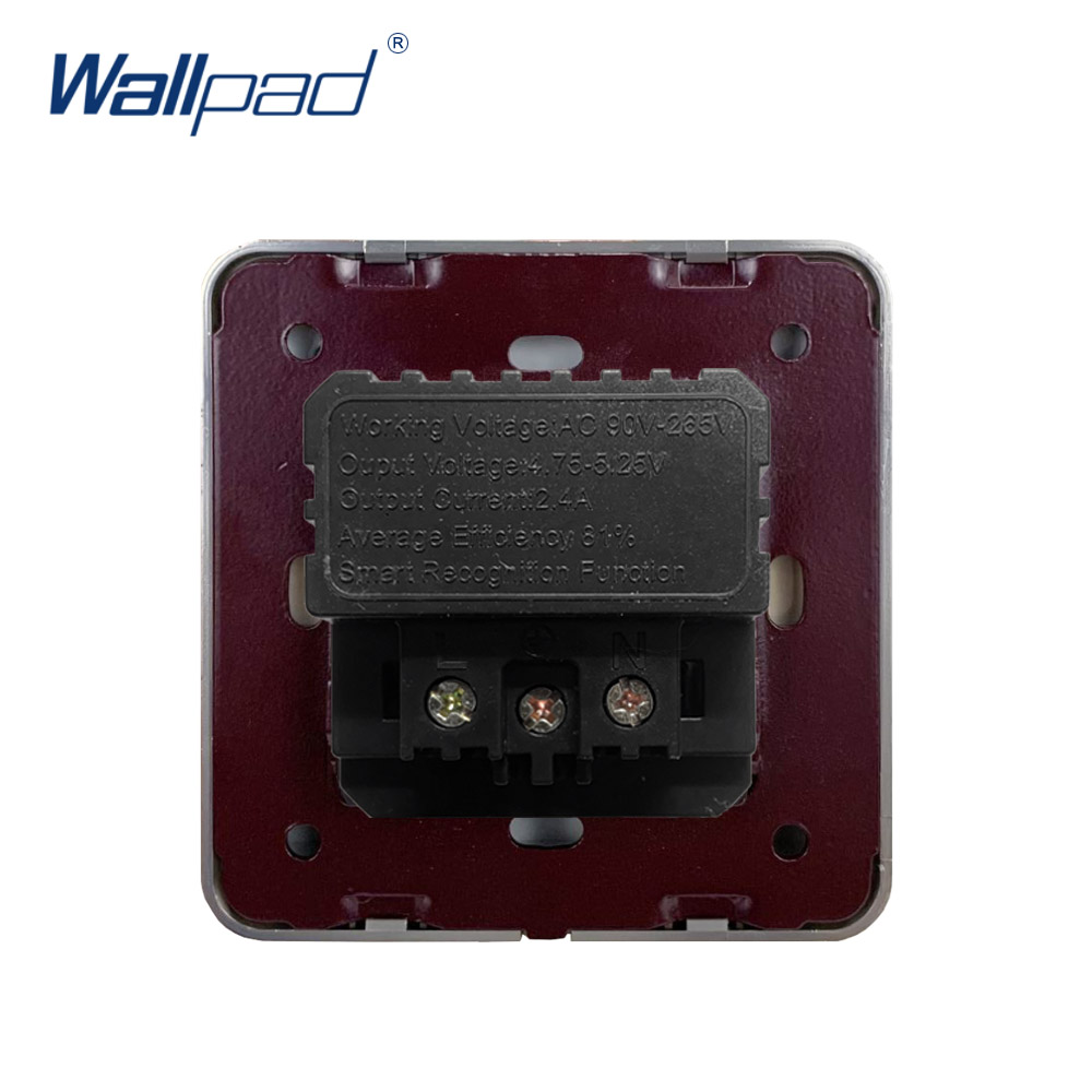 2 USB EU German Socket Black Wallpad Luxury Wall Power Electrical Outlet Sockets PC Panel 5V 3.1A