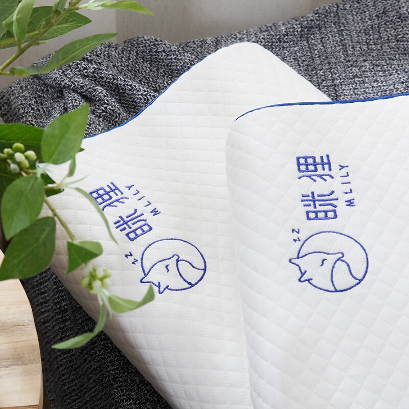 Mlily Memory Foam Bed Orthopedic Pillow for Neck Pain Sleeping with Embroidered Pillowcase 60*30cm