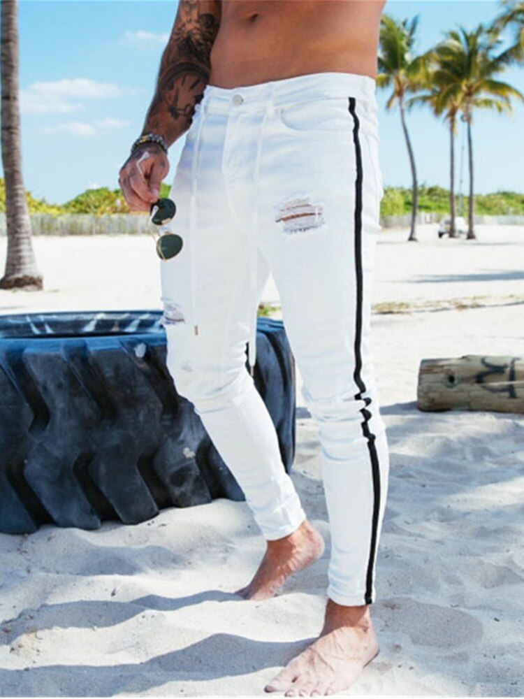Elara Heren Jeans Slim Fit Broeken Biker Jeans Chunkyrayan 16517-Light Blue-31W / 34L
