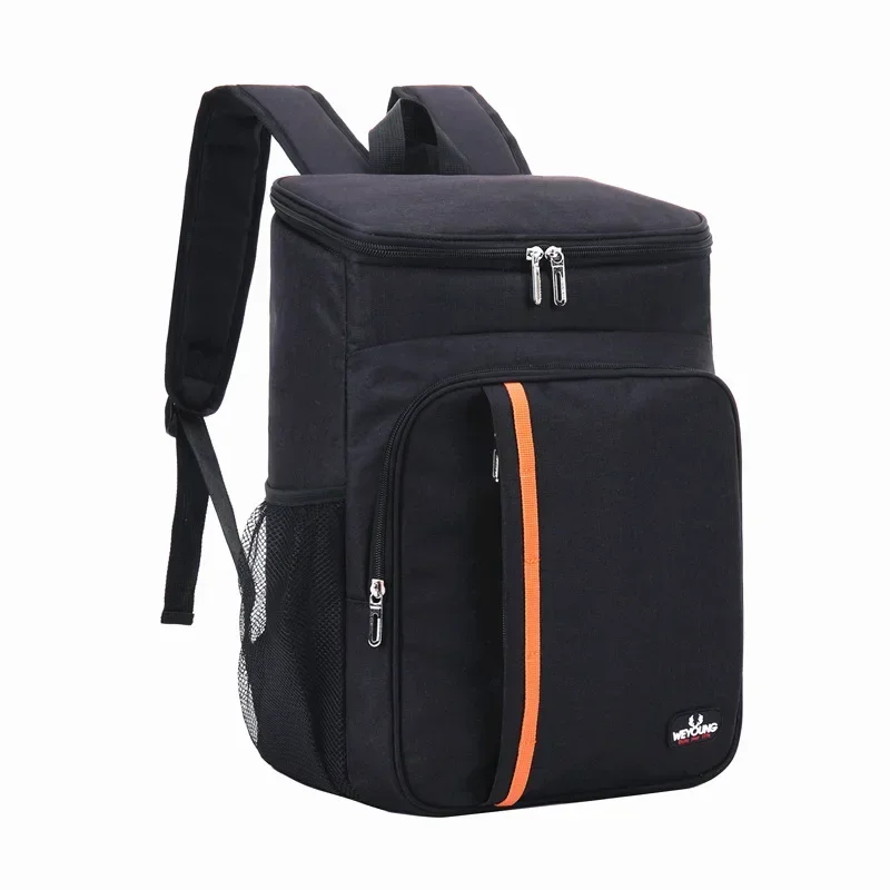 20l Outdoor Thermische Rugzak Koeltas Geïsoleerde Lunchtas Lekvrij Camping Bier Drinken Picknick Rugzak Voedsel Vers Bewaarzak: Black