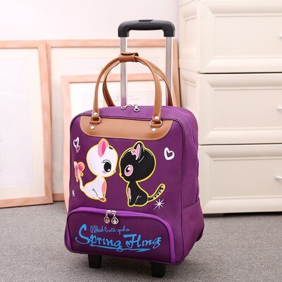 Wheeled bag for travel Women travel backpack with wheels trolley bags Oxford large capacity Travel Rolling Luggage Suitcase Bag: E