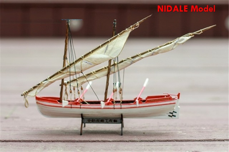 NIDALE model Scale 1/50 Double mast Fishing boat Whole ribbed sail boat model kits