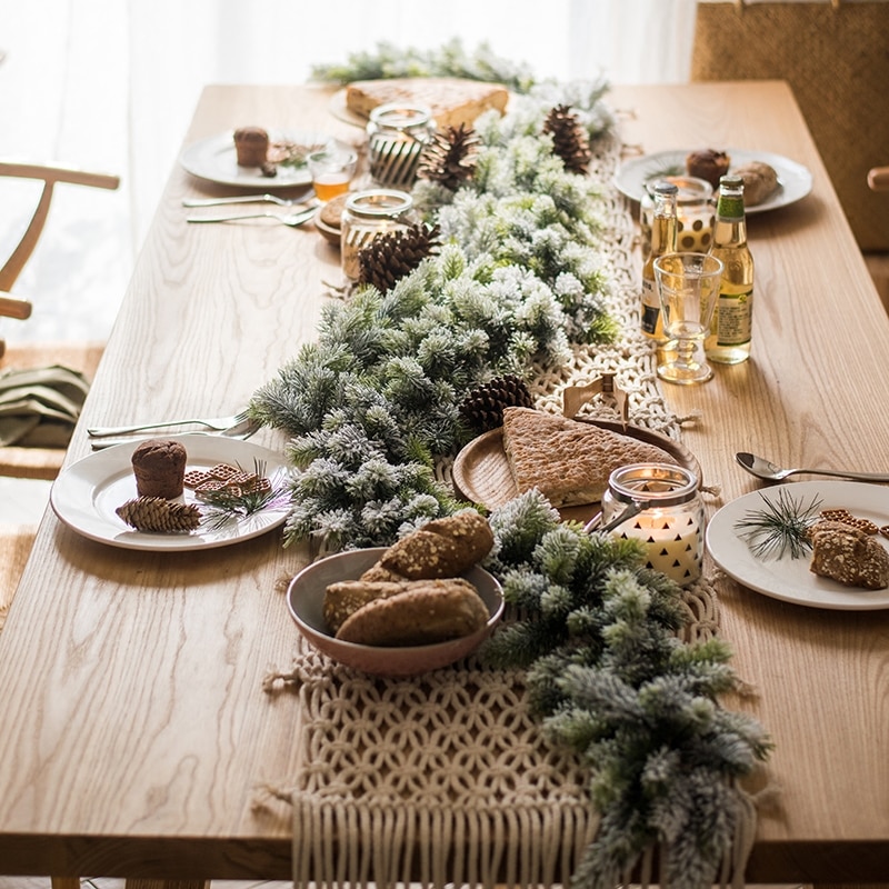 Juledekorasjon blomster sederbelte simulering grønn plante furunål foto rekvisitter vindusvisning