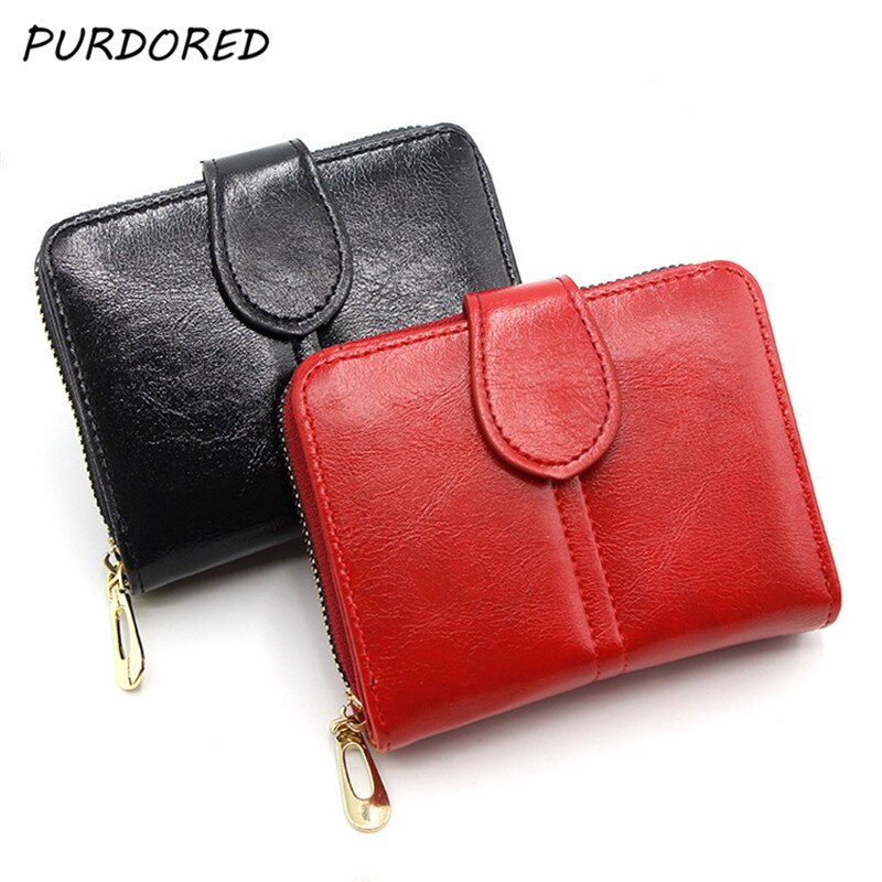 Purdored-porta-cartões de couro pu feminino/masculino com zíper, estojo para cartões de visita, bolsa para moedas, 1 peça